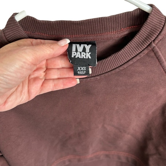 Ivy Park Hybrid Double Layer Sweatshirt Dress in Maroon Size XXS - Picture 10 of 10